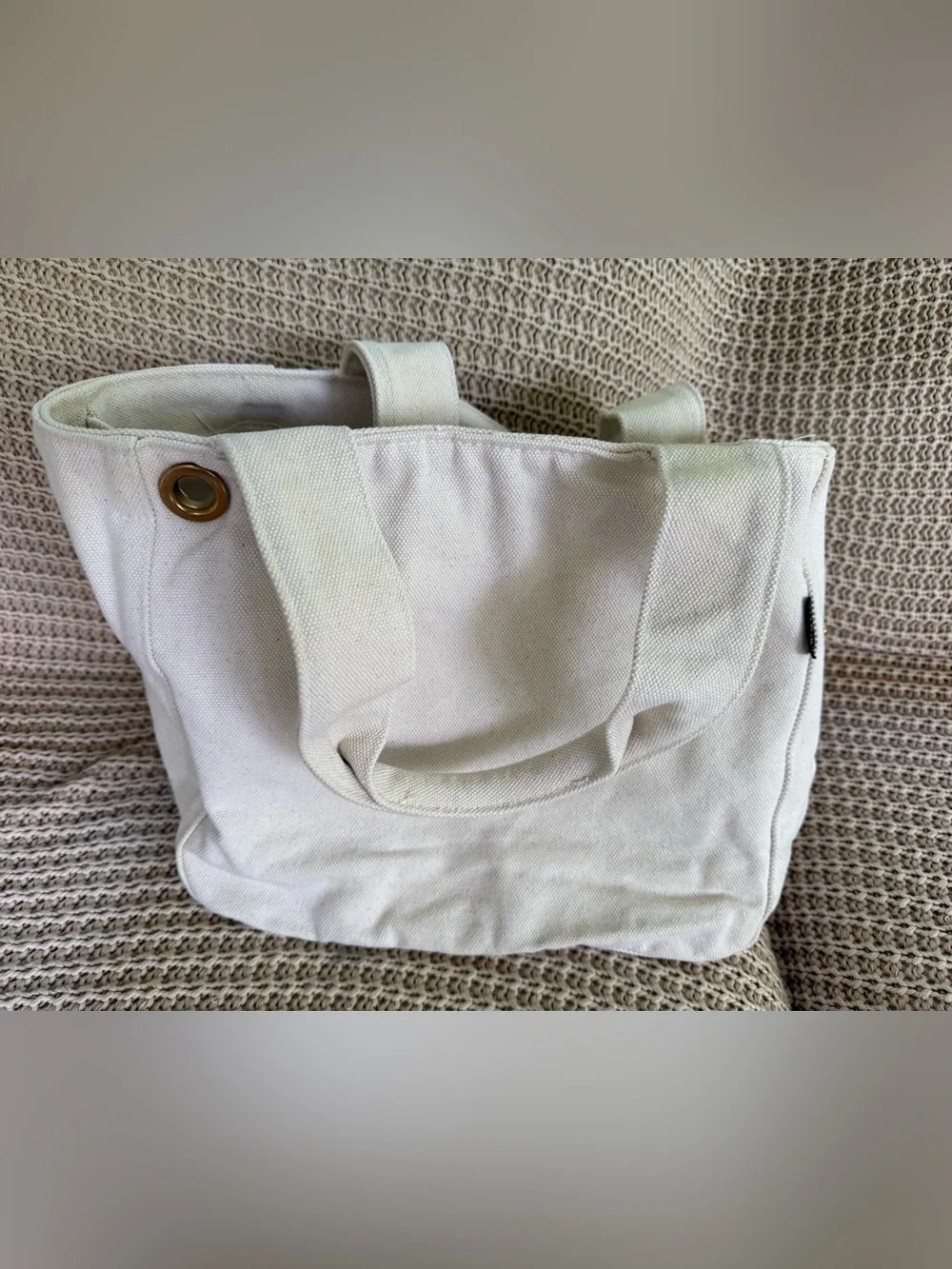 FMA Found My Animal Dog Cat Pet Cotton Canvas Tote Bag with Navy Rope Strap